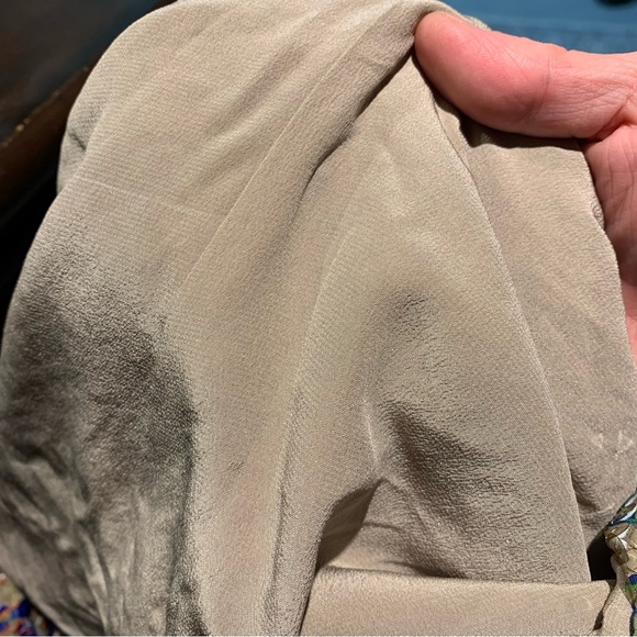 Sequin Shirt Blouse Tan Red Blue Baroque Sz 40 Short Sleeve Crew Party Event Top - Picture 8 of 16